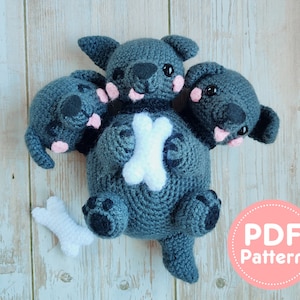 Cerberus Puppy Amigurumi Crochet Pattern