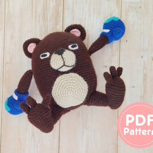 Tsukamoto boxing bear anime inspired amigurumi pattern