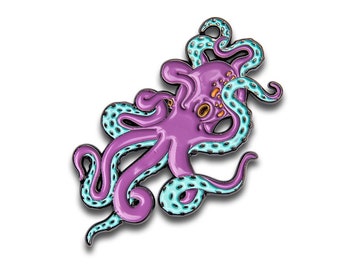 Oktopus Emaille Pin - Ozean Tiere - Meeresbewohner - Tentakeln -