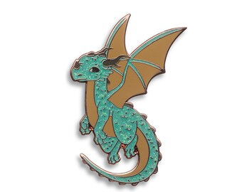 LIMITIERTE AUFLAGE Kupfer Drache Emaille Pin - Anstecknadel - Magische Kreatur - Hut pin - Mythisch