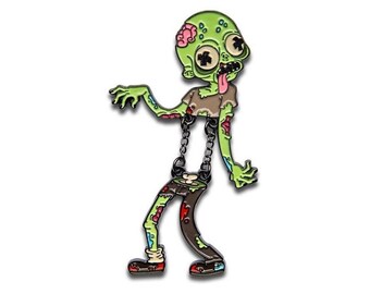 Zombie Emaille Pin - Doppel Pin - Kette Pin - Duell Pin - Gehirne - Scary Pin - Halloween Pin - Monster Pin