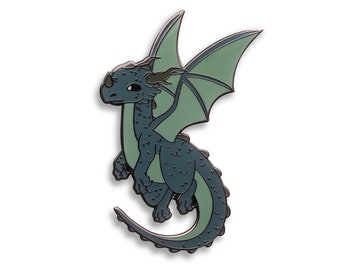 Blauer Drache Emaille Pin - Anstecknadel - Anstecknadel - Magische Kreatur - Hut pin - Mythisch