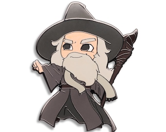 Zauberer Emaille Pin - Chibi Gandalf - Niedliche Pin - Stab Emaille Pin - Lord of the Chibis - Hard Enamel Pin