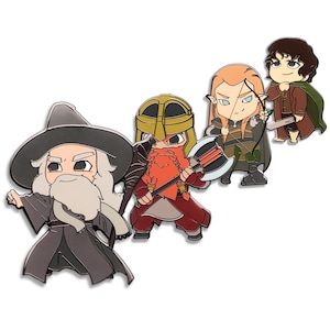Fellowship Enamel Pin Set - Series One - Chibi - Cute Pin - Weapons Enamel Pin - Lord of the Chibis - Hard Enamel Pin