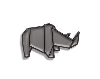 Origami Nashorn Emaille Pin - Anstecknadel - Anstecker - Weicher Emaille - Tier - Natur - Einzigartiges Geschenk - Pingame - Hatpin