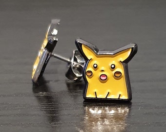 Überrascht Pikachu Ohrringe - Ohrstecker - weiche Emaille - Schmuck - Pokemon - Anime - Meme