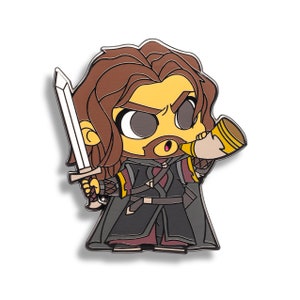 Boromir Enamel Pin - Chibi Boromir - Cute Pin - Horn Enamel Pin - Lord of the Chibis - Hard Enamel Pin - Sword