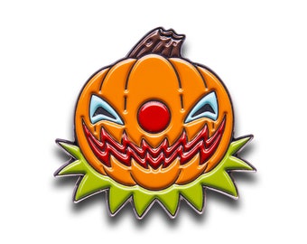 Kürbis Clown Emaille Pin - Anstecknadel - Soft Emaille - Pingame - Zirkus - Halloween - Scary Pin - Weihnachtsgeschenk