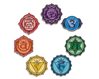 Chakra Emaille Pin Set - Anstecknadel - Soft Emaille - Pingame - Yoga - Buddhismus - Reiki