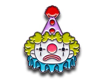 Sad Clown Emaille Pin - Anstecknadel - Soft Emaille - Pingame - Zirkus - Halloween - Weihnachtsgeschenk