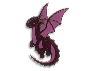 Lila Drache Emaille Pin - Anstecknadel - Magische Kreatur - Hut Pin - Mythisch