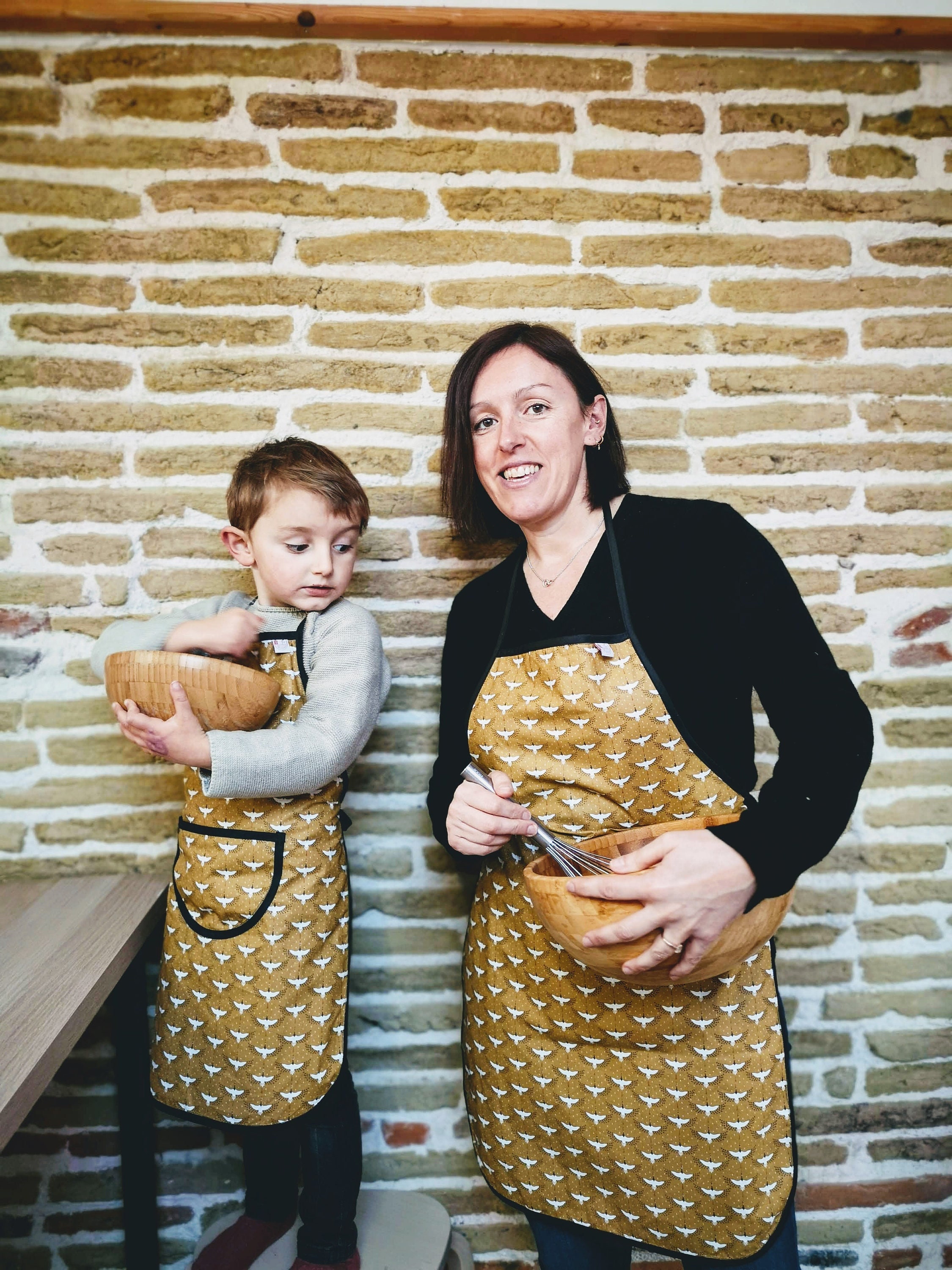 Tabliers Maman et Moi, Mama Chef Mini Chef, Tabliers Assortis, Mère-Fille, Mère-Fils, Tablier Imperm