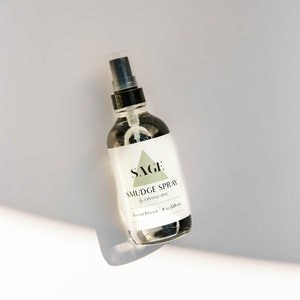 Sage Smudge Spray / Crystal Infused Smudge Spray / Smudge Room Spray / Smokeless Smudge / Smudge Clearing Spray / Space Cleansing Spray
