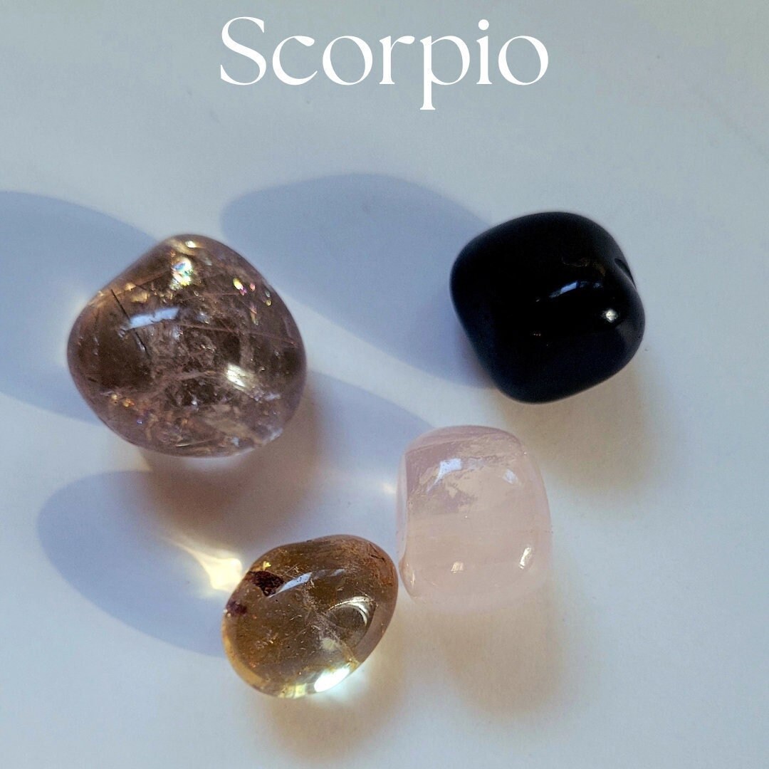 Scorpio Crystal Set: Tumbled Healing Stones, Zodiac Gift - Etsy