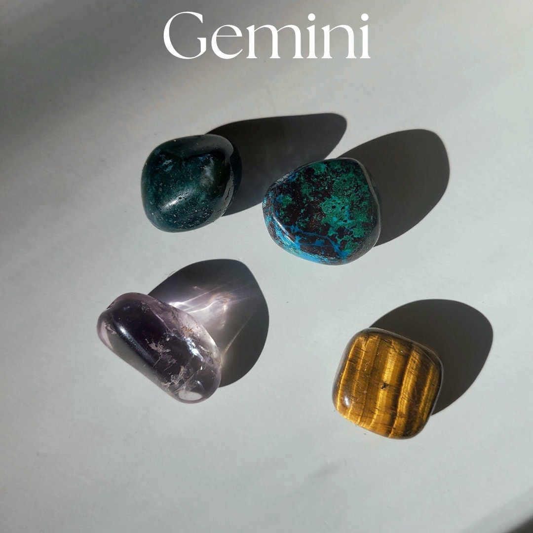 Gemini Zodiac Stone Set Stones for Gemini Gift for Gemini Etsy