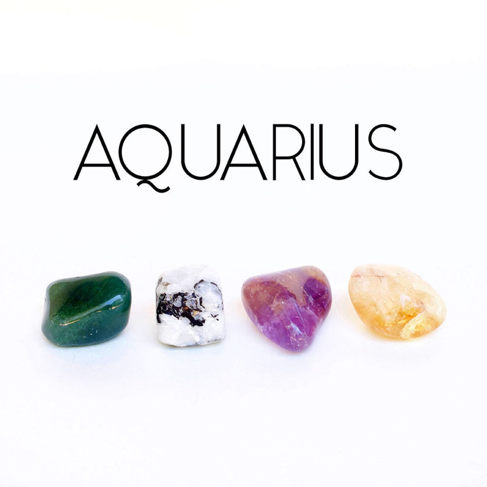 Aquarius Healing Stones / Zodiac Stones Set / Birthday Gift Etsy
