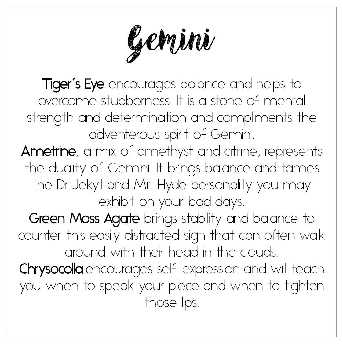 Gemini Zodiac Stone Set Stones for Gemini Gift for Gemini Etsy