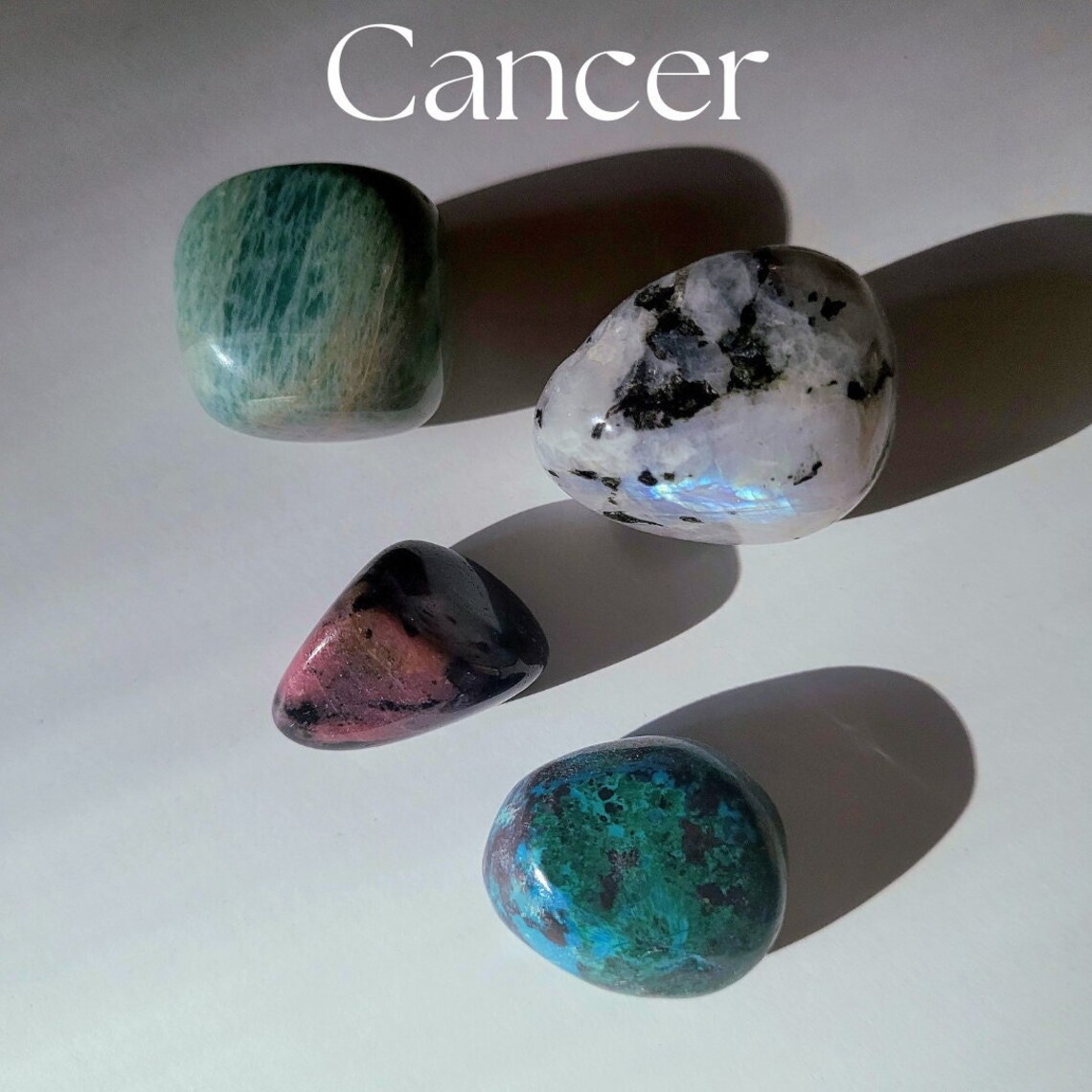 Cancer Stones Set Zodiac Stones Cancer Zodiac Gift for Cancer Etsy