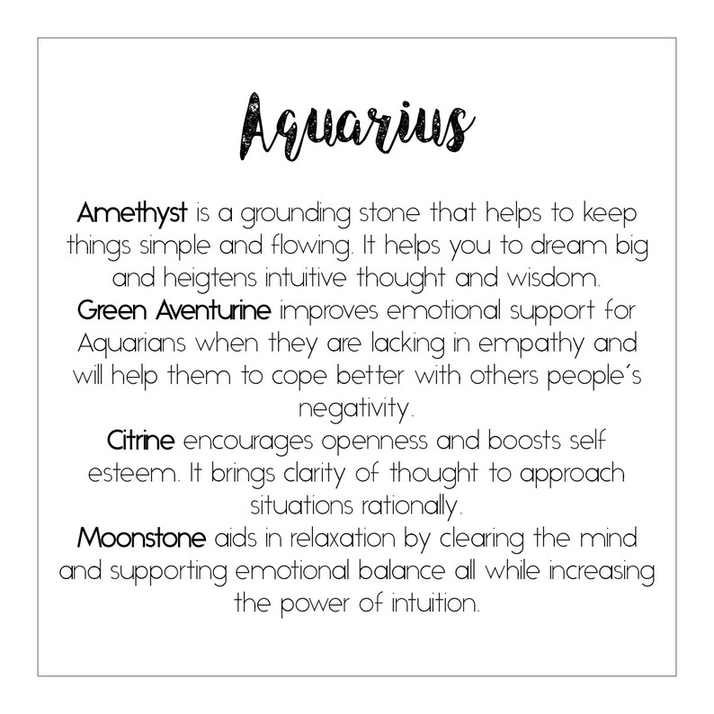 Aquarius Healing Stones / Zodiac Stones Set / Birthday Gift Etsy