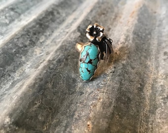 Turquoise #8 and sterling silver 925 ring