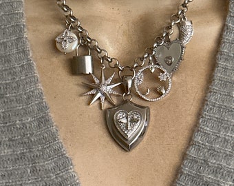 【2plan】24SS★ [LAN ARCHIVE] Multi Charm necklace Amazon.com: SIFRIMANIA Multi Charm Necklace for Women Lucky