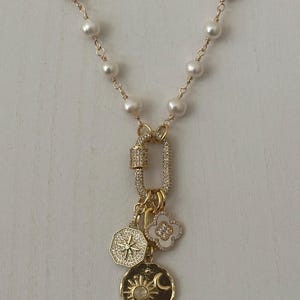 FLEURDELIS SOLITAIRE NKLC GOLD SHELL PEARL main image 1