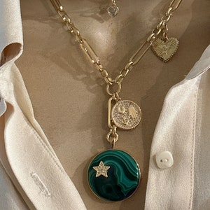 Malachite statement necklace