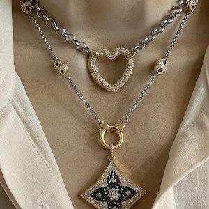 Mix metal layered necklaces