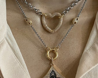 Mix metal layered necklaces