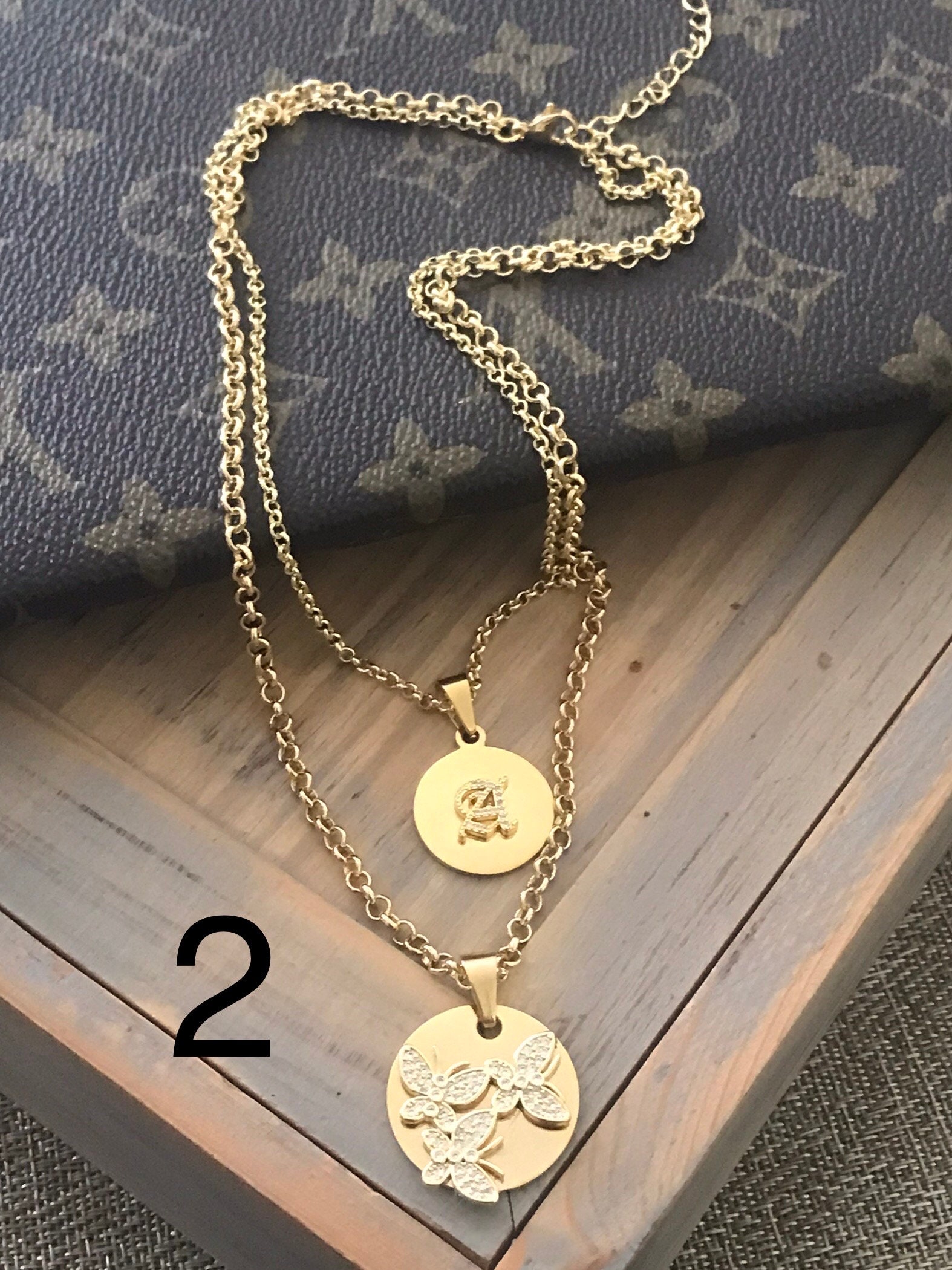 Double Disc Layered Personalized Necklace - Etsy