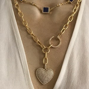 Heart nail hook lariat/Lapis necklace