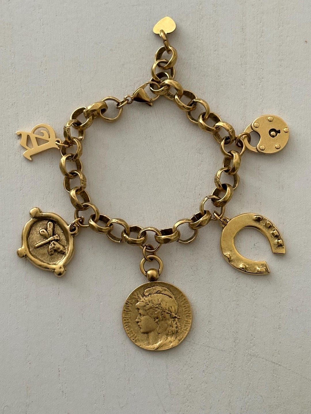 Personalized Statement Charm Multi Charms Bracelet/medallion Bracelet ...