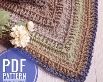 CROCHET PATTERN - Lovely Layers Scarf, US Term, Crochet Pattern, Triangle Scarf, Advanced Beginner Crochet, Easy Crochet, One Skein Pattern