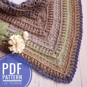 CROCHET PATTERN - Lovely Layers Scarf, US Term, Crochet Pattern, Triangle Scarf, Advanced Beginner Crochet, Easy Crochet, One Skein Pattern