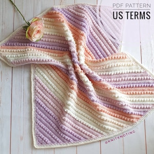 CROCHET PATTERN -  Flower Patch Baby Blanket, US Terms, Advanced Beginner, Crochet Baby Blanket, Worsted Yarn, Corner to Corner Crochet