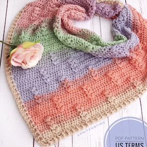 CROCHET PATTERN-Bleeding Heart Scarf, US Terms, Asymmetrical Scarf, Beginner Friendly, Crochet Scarf, Easy Crochet Pattern