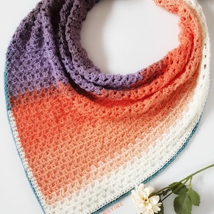 CROCHET PATTERN - Tutti Frutti Scarf, US Term, Asymmetrical Scarf, Triangle Scarf, Beginner Friendly, Crochet Scarf, One Skein Pattern