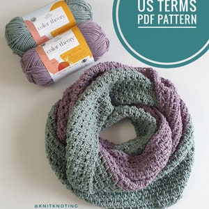 CROCHET PATTERN - Lazy Days Infinity Scarf, easy crochet, worsted yarn,