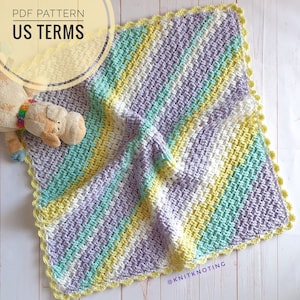 MOTIF AU CROCHET - couverture pour bébé Woven Dreams, termes américains, intermédiaire, couverture pour bébé au crochet, fil peignée, crochet coin à coin, C2C