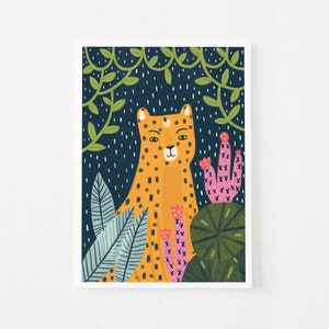 Carte fantaisiste, illustration de guépard