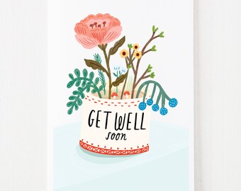 Whimsical Get Well Card, Blank Inside