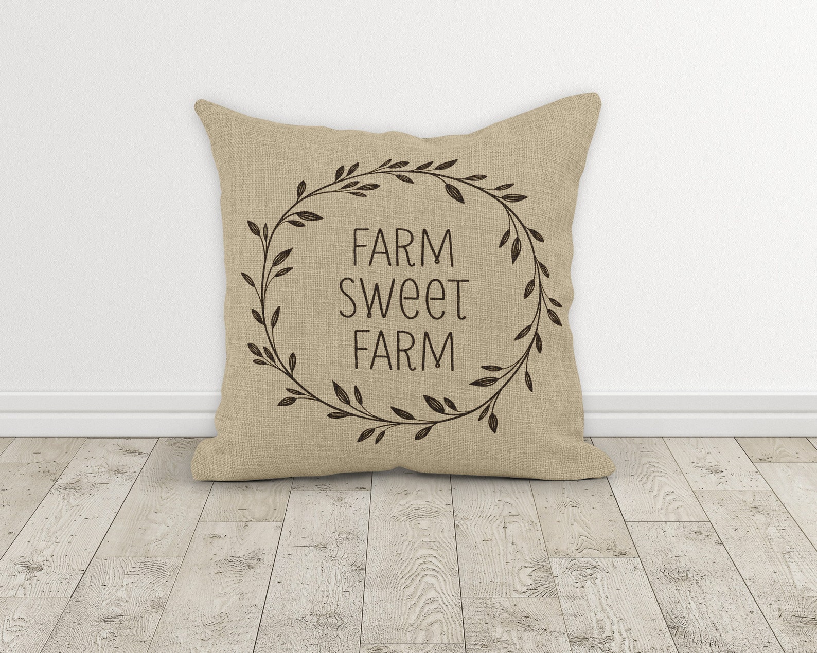 Custom Text Rustic Pillow Cover Rustic Farmhouse Decor Faux Etsy