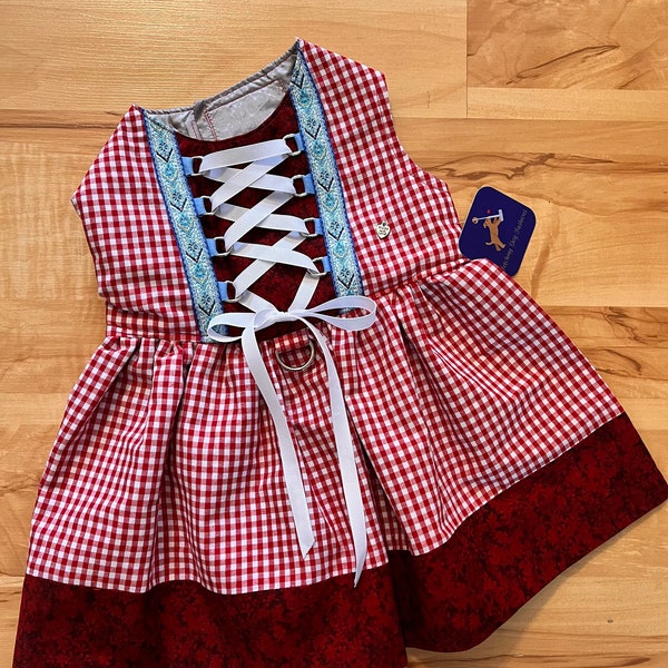 Dirndl, Red for Oktoberfest Dog Costume