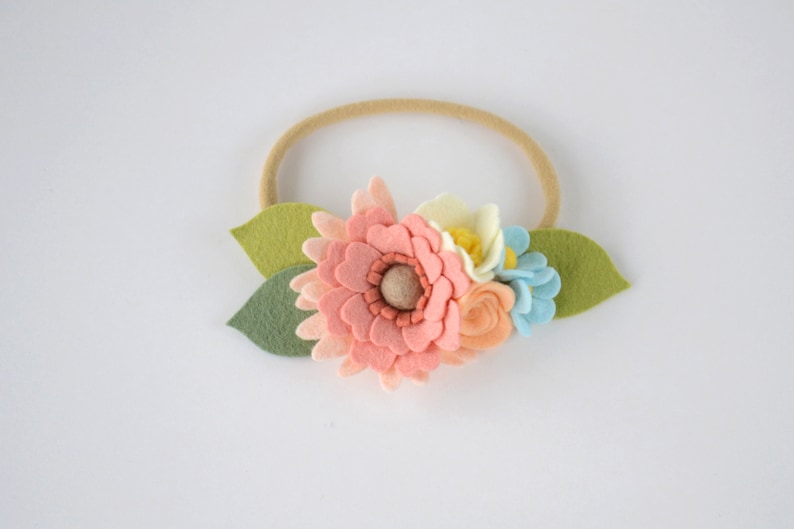 Felt Floral Crowns Toddler Headpiece Baby Gift family photos Big Sister Little Sister PASTEL SET- Mommy /& Me Flower Headband