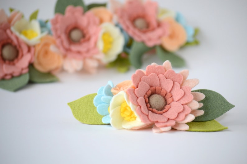 Felt Floral Crowns Toddler Headpiece Baby Gift family photos Big Sister Little Sister PASTEL SET- Mommy /& Me Flower Headband