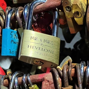 Lucchetto personalizzato per anniversario di matrimonio, lucchetto dell'amore personalizzato con incisione, regalo per coppie, salva la data