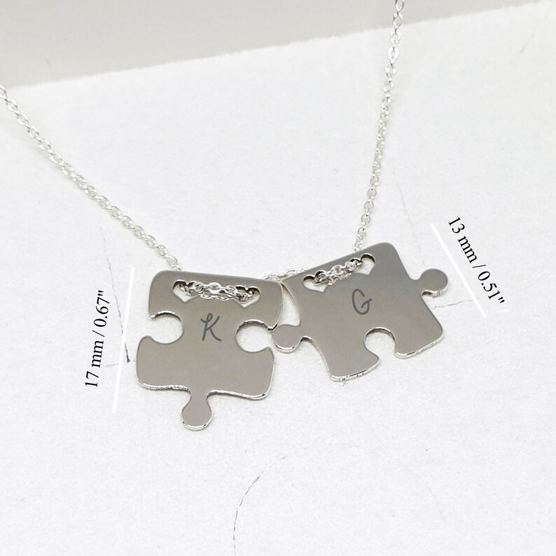 Puzzle Necklace With Initials Silver Puzzle Necklace for Etsy