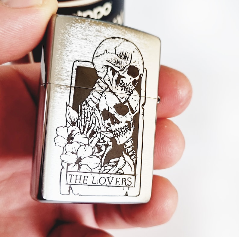 The Lovers Tarot Cards Deck Engraved Zippo Lighter Custom Etsy