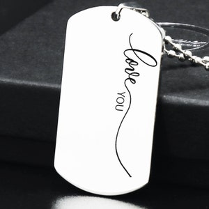 Personalisierter Schlüsselanhänger, Valentinstag Geschenk, Edelstahl Anhänger mit Gravur