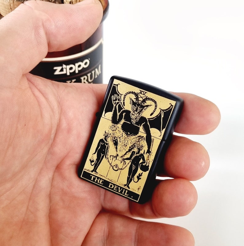 Tarot cards deck engraved Zippo Max 69% OFF personalized Custom Str half lighter